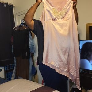 PLUS-SIZED ASYMMETRICAL EVENING GOWN